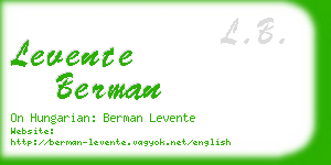 levente berman business card